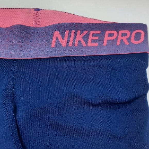 Nike Pro Blue Yoga Workout Pants Or Capris - Picture 2 of 5